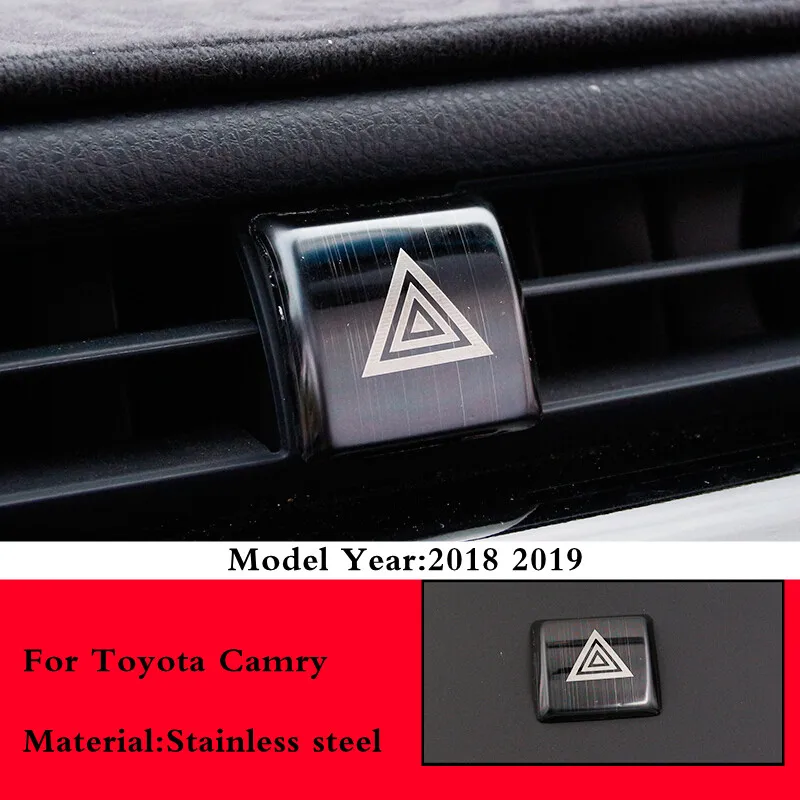 

Car Interior Emergency Light Lamp Switch Warning Button Trim Cover Sticker Accessories For Toyota Camry 70 XV70 2018 2019 2020
