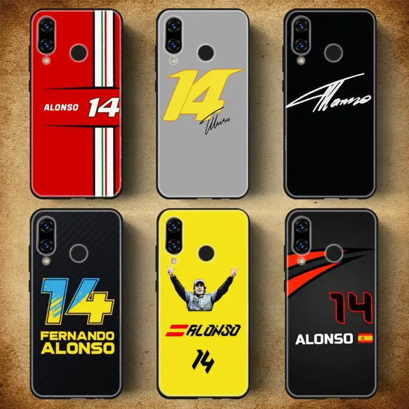 

Fernando Alonsos 14 Renault F1 Racing Phone Case For Huawei P20 30 40 Pro Mate 20 30 40 Pro Honor 10 V9 10
