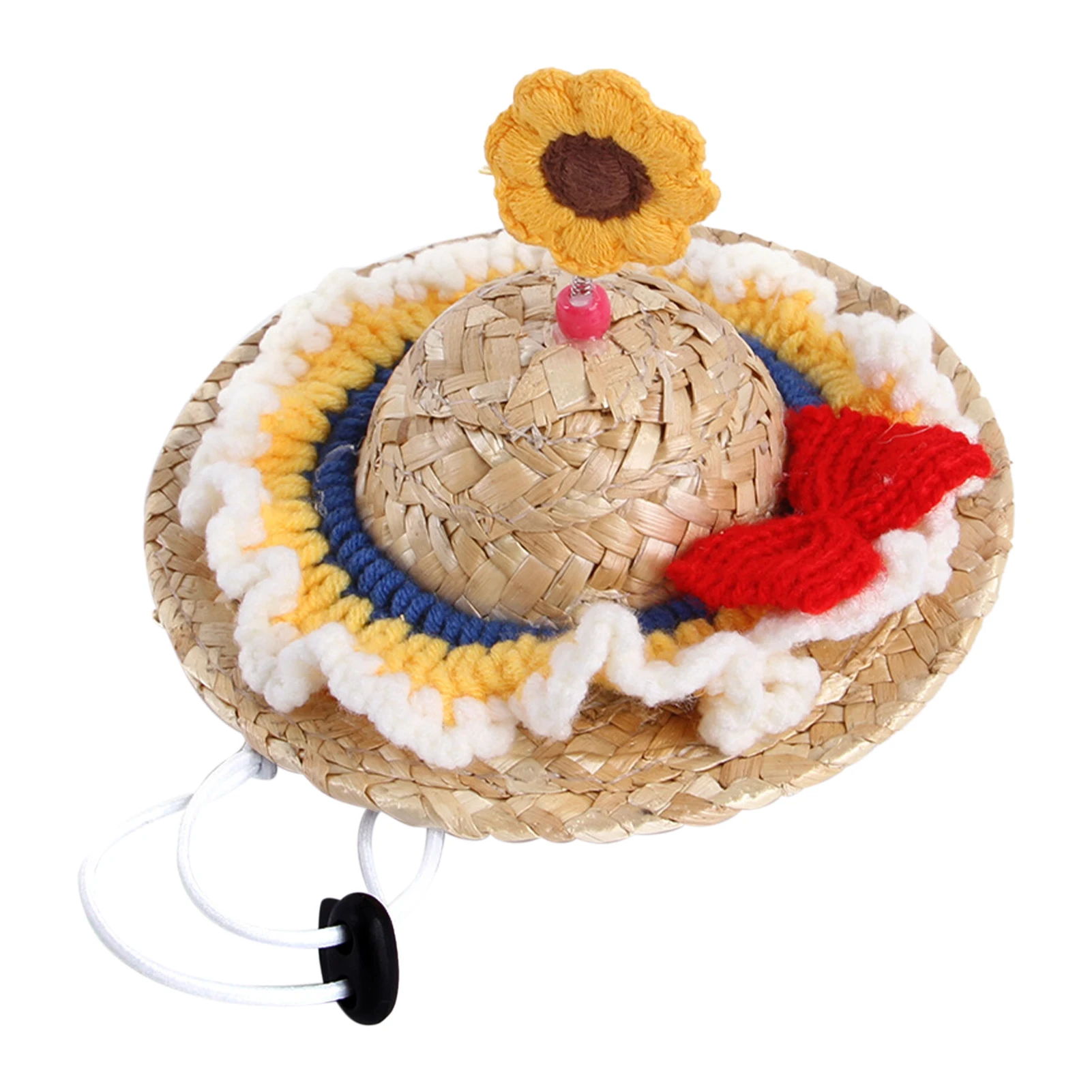 

Летняя Пляжная соломенная шляпа для домашних питомцев, милая Солнцезащитная шапка для фотосъемки, аксессуары для щенков, сомбреро, Забавны...