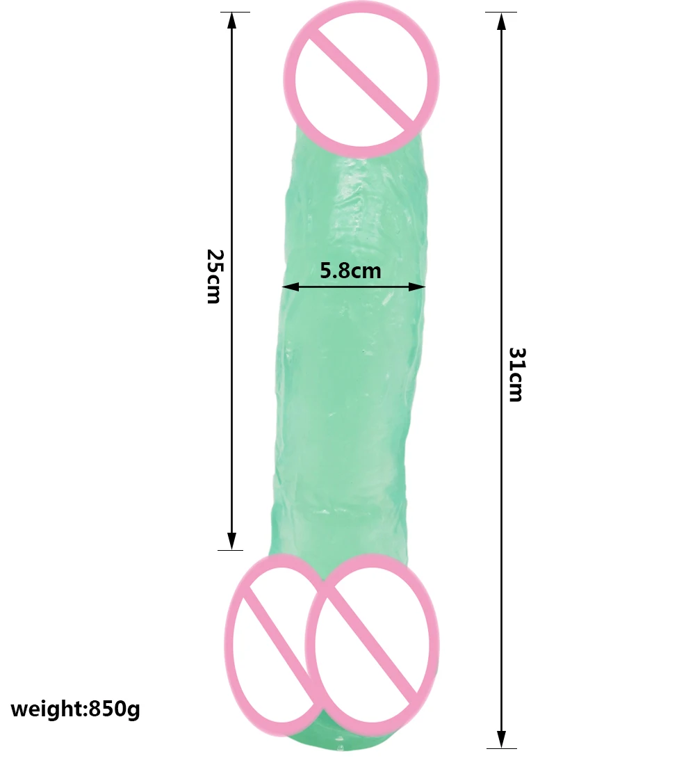 31 см супер длинные большой фаллоимитатор прозрачный с украшением в виде