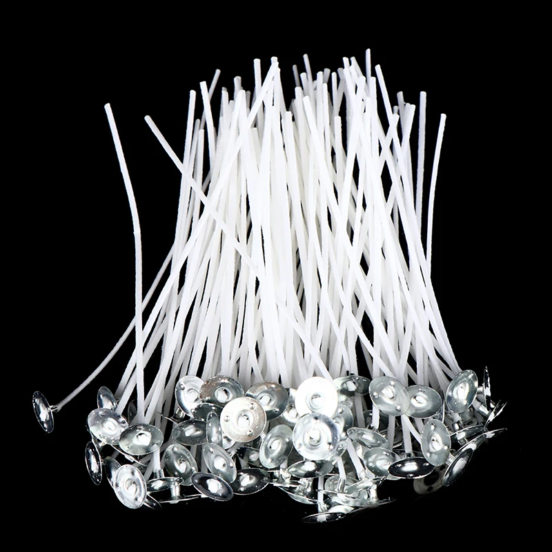 100 шт./компл. свечи фитили бездымный воск сердечник из чистого хлопка 12 см сделай