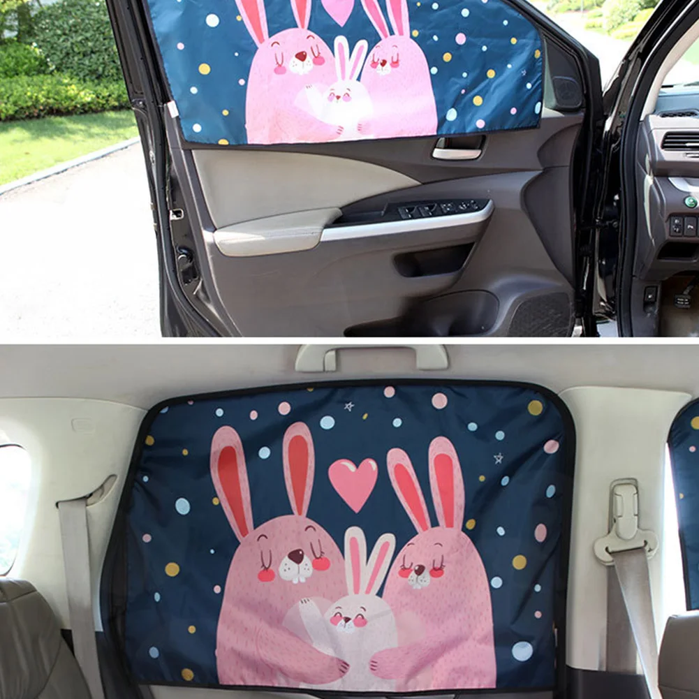 

1Pcs Magnetic Car Side Window Sunshade Curtains Adjustable Car Styling Auto Windows Sun Visor Animal Pattern Blinds