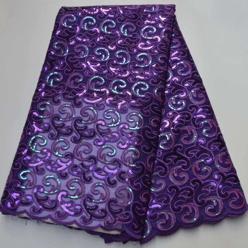 (5yards/pc) latest arrival royal blue African tulle lace fabric with delicate sequins embroidery high quality for dress FLP220 | Дом и сад