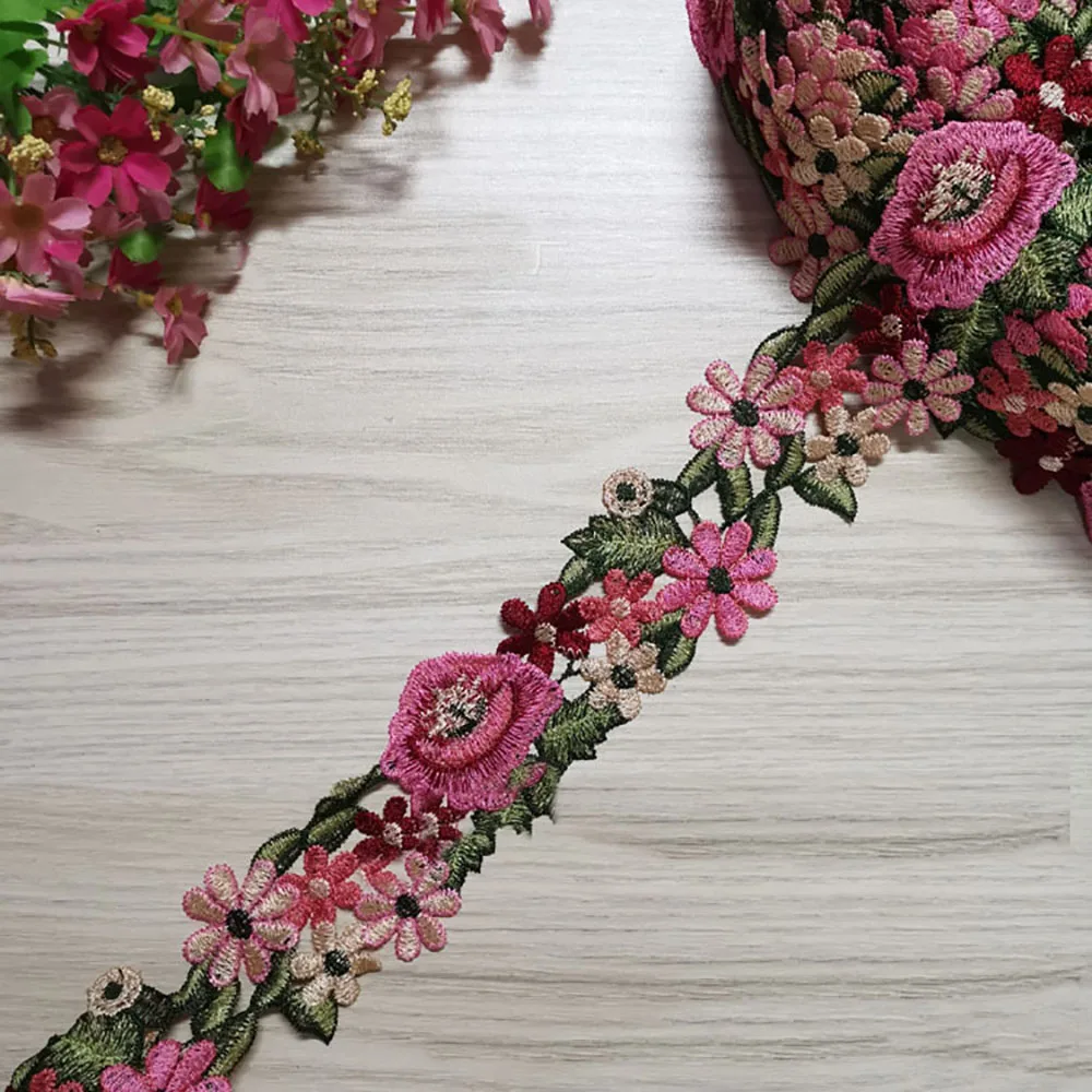 

Flower Lace Trim Embroidery Lace Ribbon Water Soluble Lace DIY Sewing Trimmings Accessories for Needlework