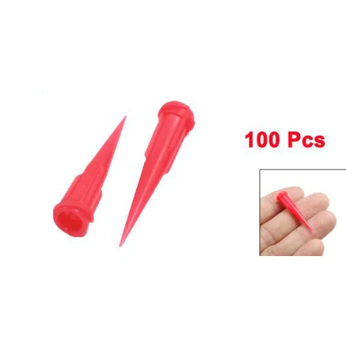 

Plastic Tapered Pinhead Glue Dispenser Needle, 25 Gauge, 0.26mm Opening Size, Red (Pack of 100)
