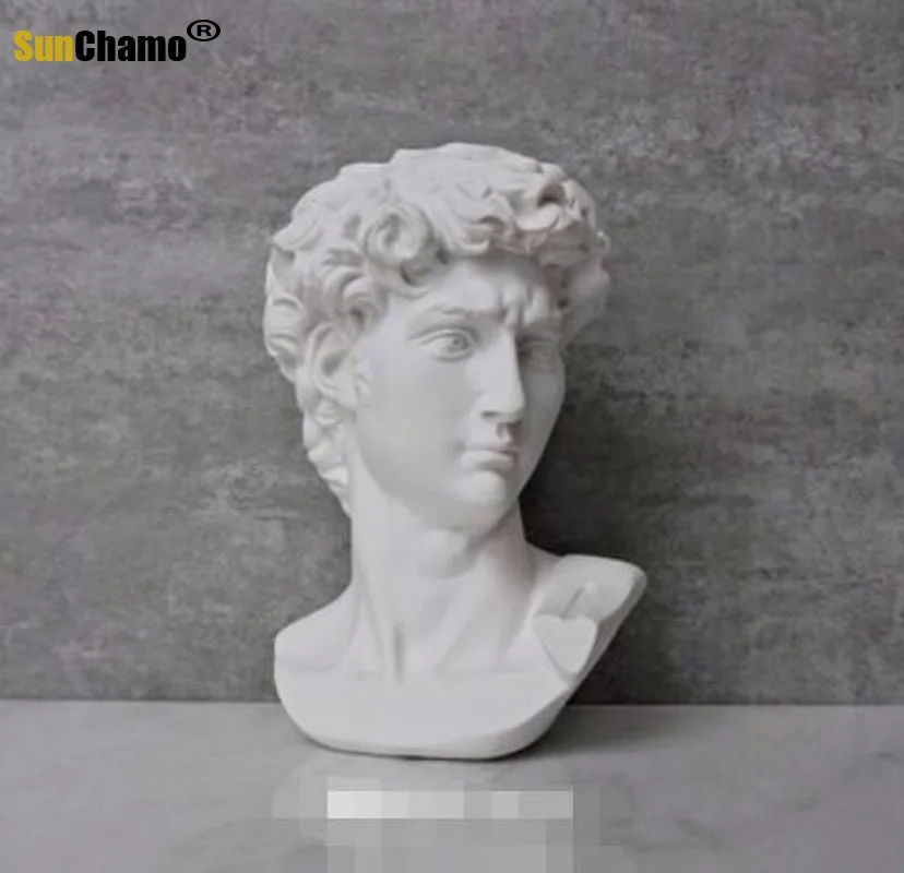 

David Head Portraits Bust Mini Gypsum Statue Michelangelo Buonarroti Home Decoration Accessories Resin Art&Craft Sketch Practice