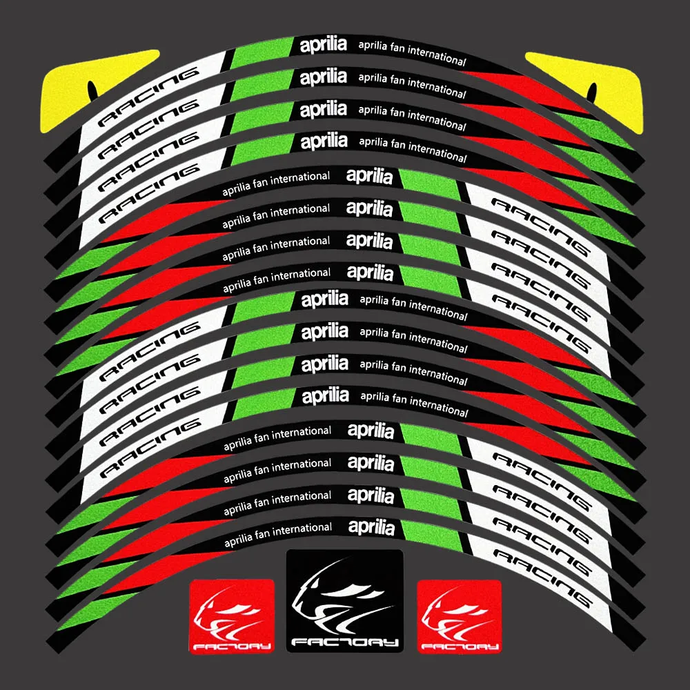 Светоотражающие наклейки для мотоциклетных колес Aprilia Factory Racing RSV RS Tuono SR50 RS4 RS125/150