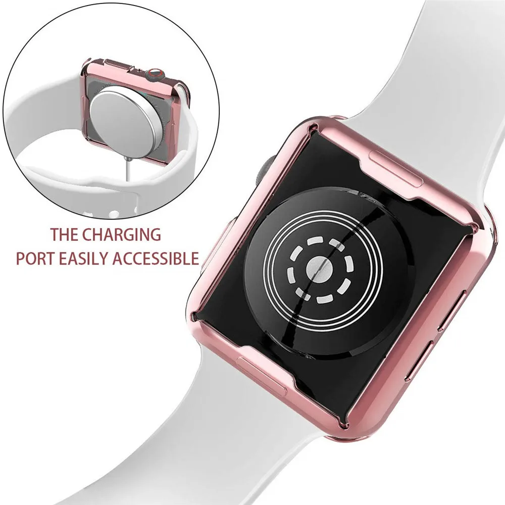 Чехол для часов Apple Watch series 5 4 3 44 мм 40 42 38 HD защита экрана бампер iwatch чехол без