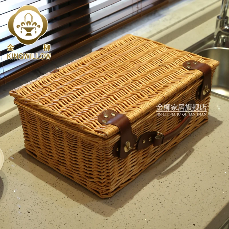 Плетеная корзина для пикника мобильная фруктов на открытом воздухе|Корзины