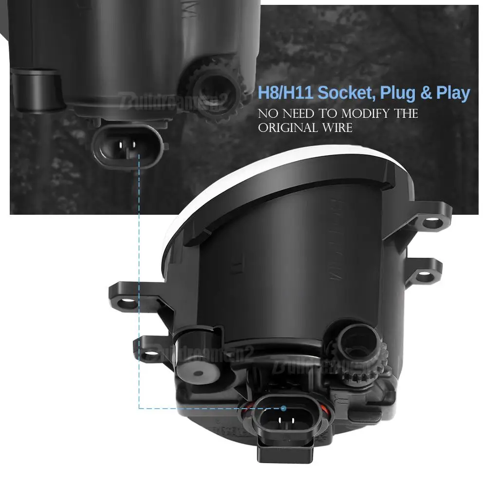 Фото Противотуманные фары Angel Eye H11, Автомобильные противотуманные фары, кольцо ореола DRL 20 Вт 12 В для Toyota Corolla Yaris Fortuner Hilux Aygo Matrix IQ Previa Verso №5
