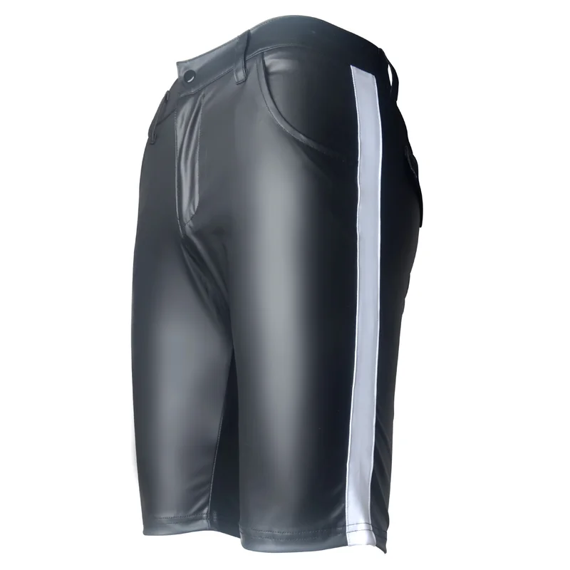 Fad новые стильные тонкие дышащие брюки из искусственной кожи в полоску