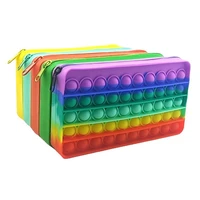 new decompression creative stationery box silicone pop its retractable pencil case toy school storage bag