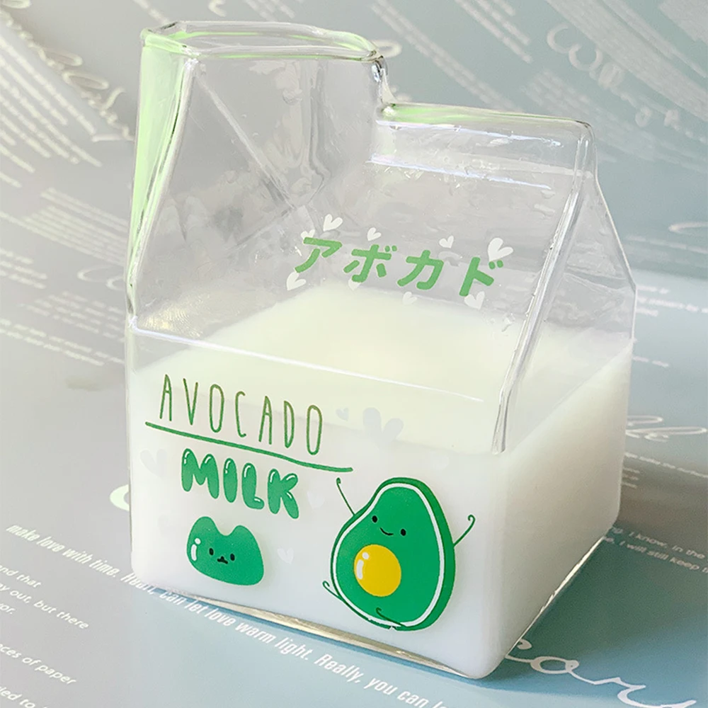 

1PC Creative Transparent Glass Yogurt Cup Milk Coffee Drinking Utensils Juice Cup Square Wine Glass Kitchen Table Drinking