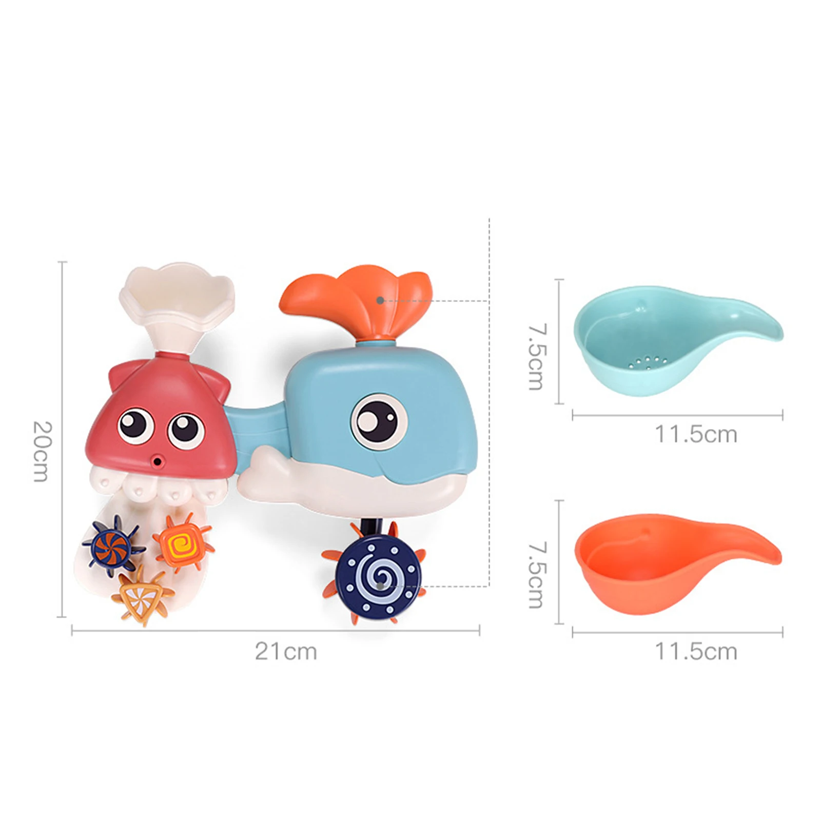 

Bath Toy For Children Water Fun Spray Whale Waterwheel Toy Colorful Appearance Attractive Children Practical Convenient