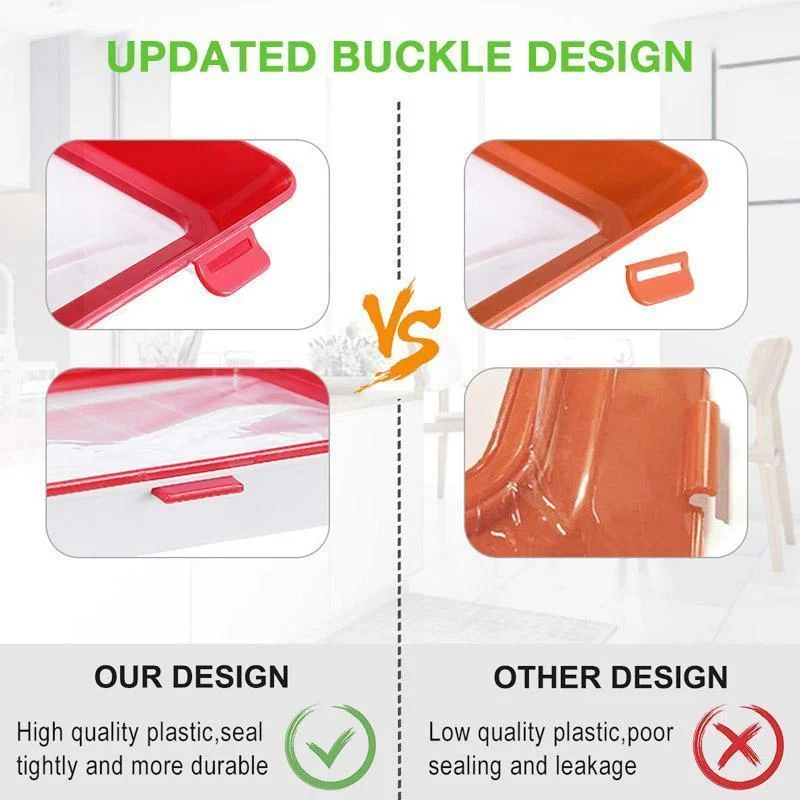 

2pcs Creative Food Preservation Tray Stackable Food Fresh Tray Magic Elastic Fresh Tray Reusable Food Storage Container