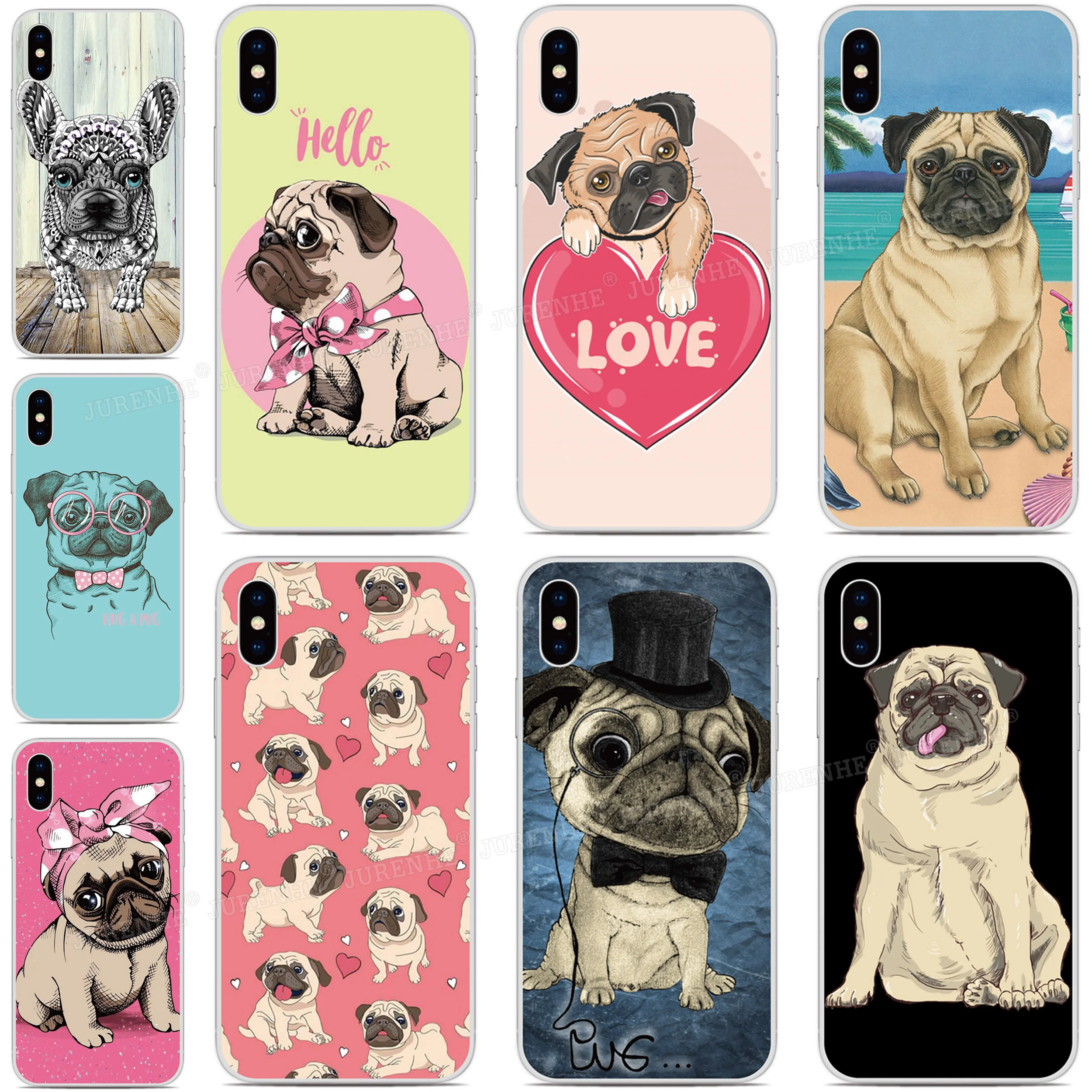 

Cute Pug Puppy Dog Cover For Umidigi Bison GT X10 A11S A7S F2 F1 Play A3X A3S A5 A3 A7 S5 A9 A11 Pro Max Power 3 5 5S Phone Case