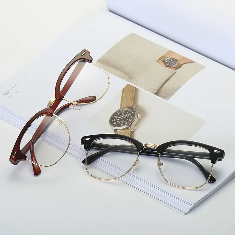 

Semi-Rimless Metal Frame Eyeglasses Women Anti Blue Light Glasses For Men Transparent Computer Eyewear Gaming Lunettes Oculos