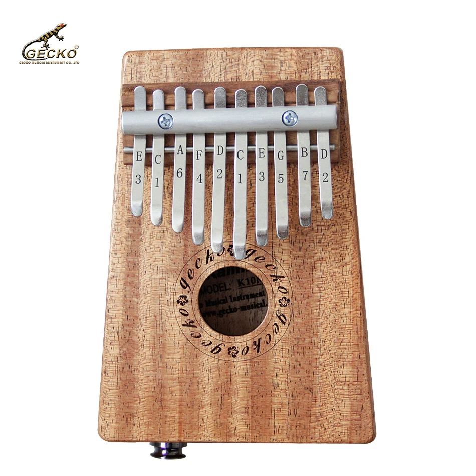 

Gecko 10 Key Kalimba African solid mahogany Thumb Piano Finger Percussion Keyboard Kids Connect EQ