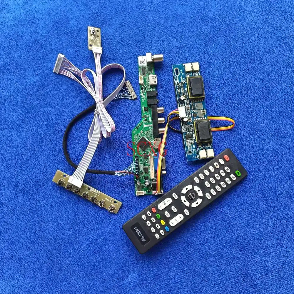 

DIY KitSignal аналоговые ЖК-дисплей монитор драйвер платы для TFTMD38140CBA/TX38D14VC0CAA 4 с холодным катодом (CCFL) 1024*768 VGA USB HDMI совместимых с LVDS 20-контактный ра...