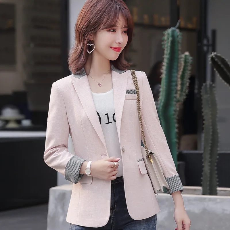 Женские блейзеры и куртки весенние однобортные кардиганы с длинным рукавом