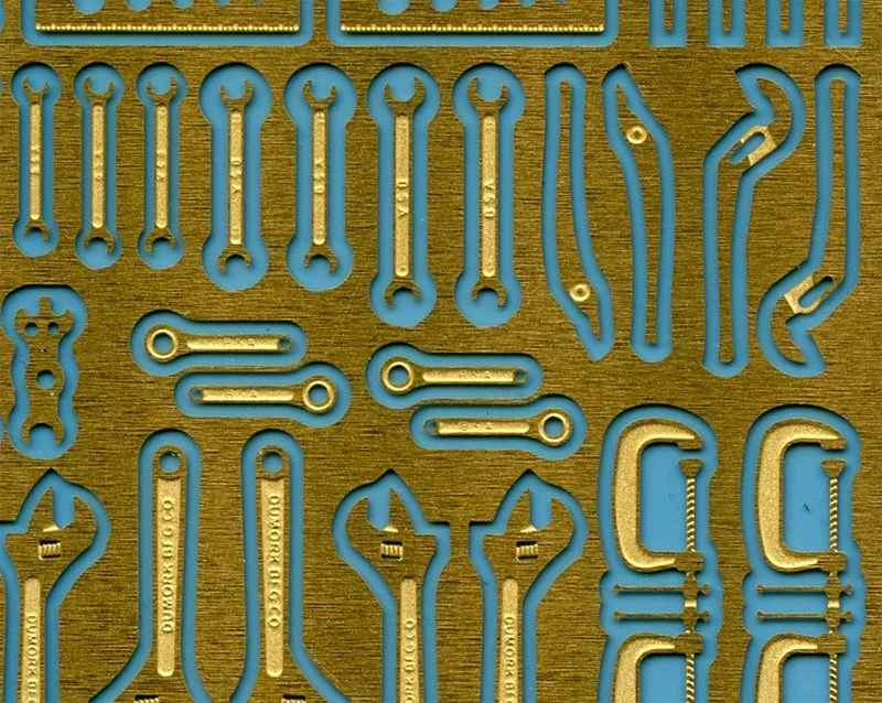 

Etching Sheet 1:35 Scale Mechanic Tools Connectionless Photoetch (Fret Size 5X4 cm) LW35086 Model Accessory