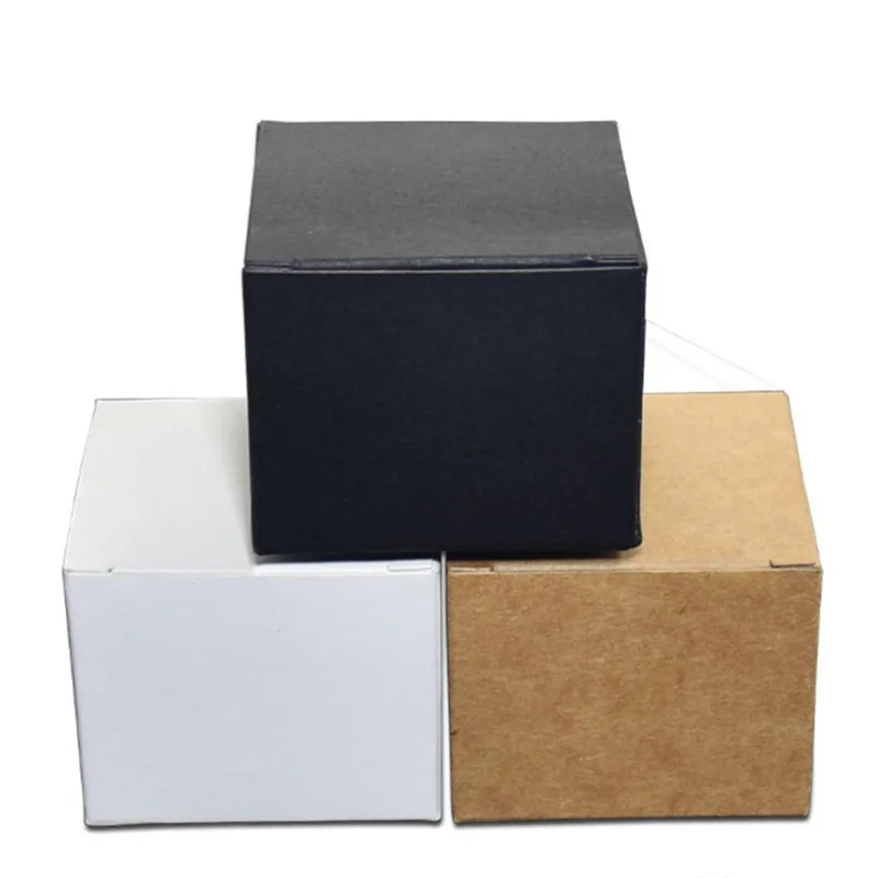 

Коробка из крафт-бумаги, квадратная белая картонная коробка, Подарочная коробка «сделай сам», черное печенье, подарочная упаковка для украшений, конфет, печенья, выпечки, 500 шт./партия
