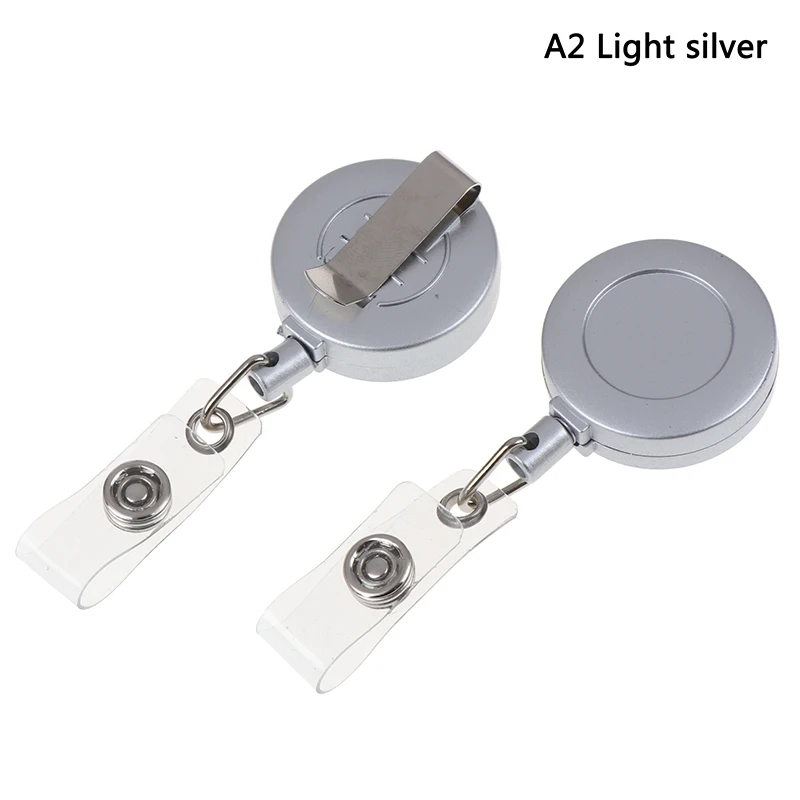 light silver 1 шт. пластиковая катушка для значка для карты доступа, регулируемый ремешок для рабочей карты, ID держатель карточки IC катушка - Цвет: light silver
