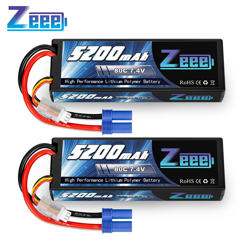 2 шт zeee 2s lipo аккумулятор 74 в 5200 мач 80c же