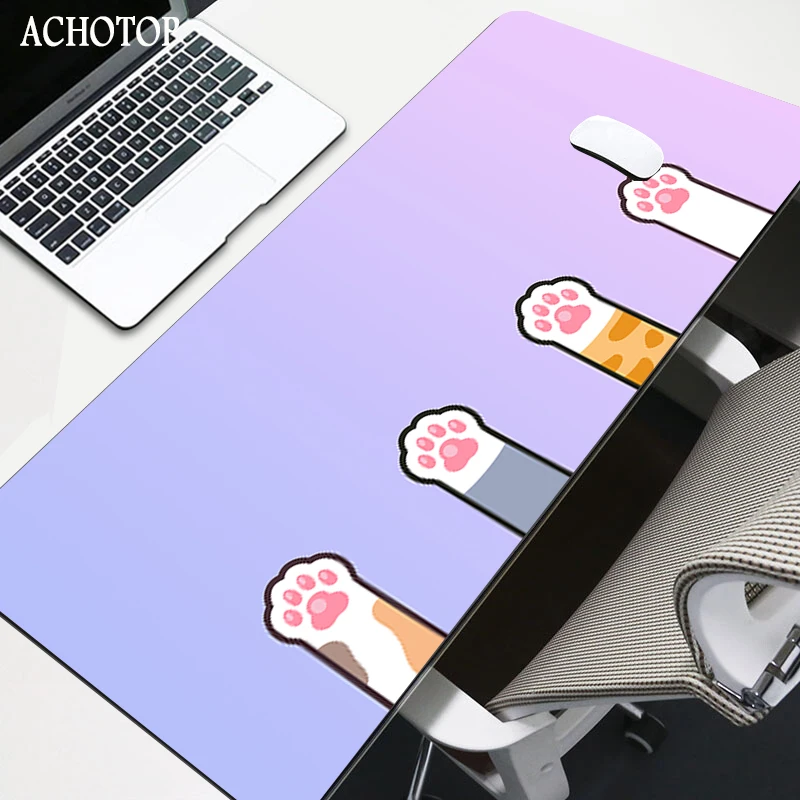 large anime mouse pad pink cute cat paw gaming accessories kawaii office computer keyboard mousepad xxl pc gamer laptop desk mat free global shipping