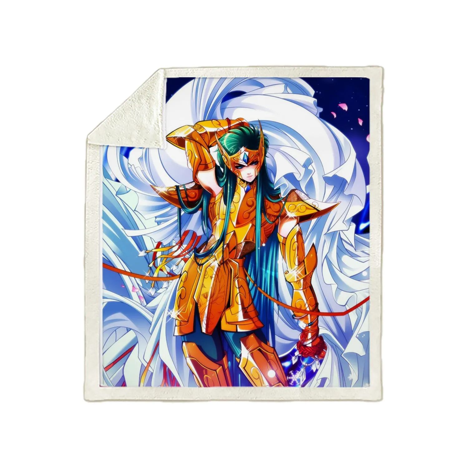 

SONSPEE 3D Anime Bloody Saint Seiya Print Blanket Autumn Winter Single Dormitory Blanket Cartoon Sagittarius Custom Quilt