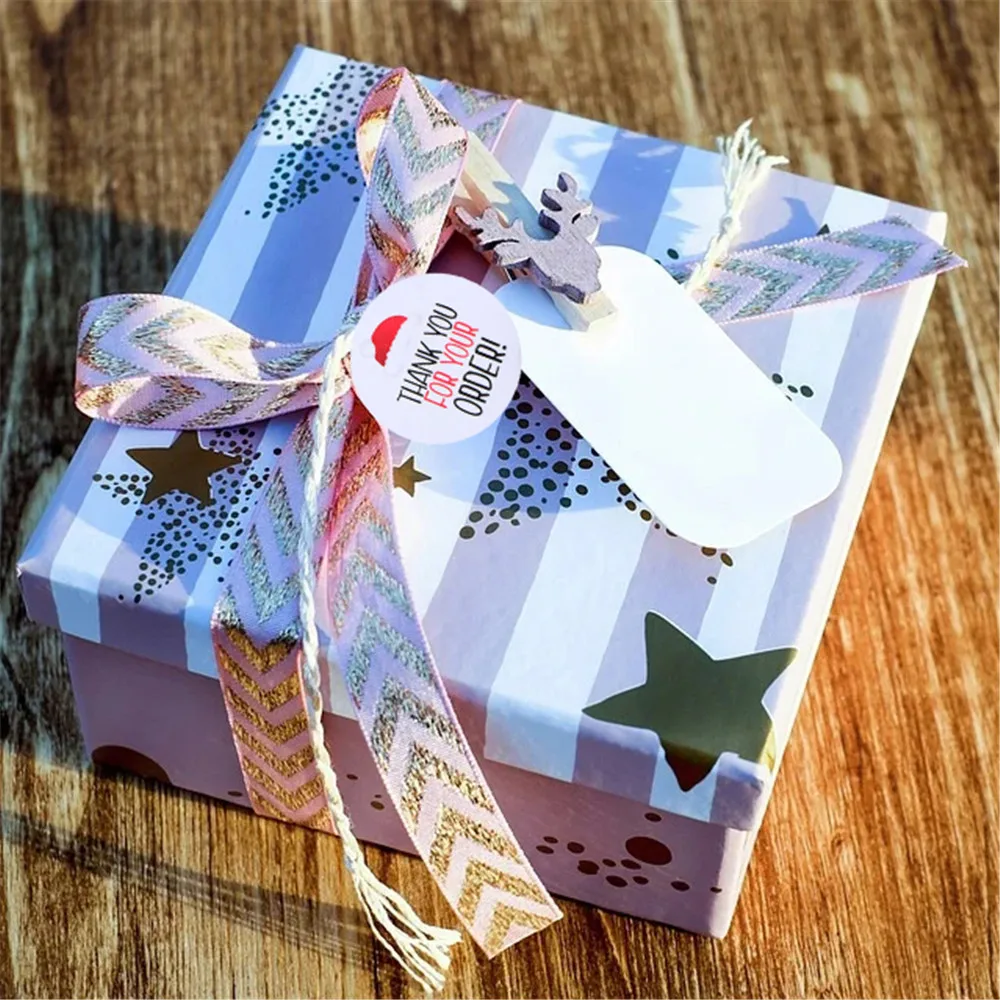 

500pcs/roll Round Labels Sticker Handmade Sticker Baking Seal Label Stickers Thank You For Your Order Stickers Christmas Hat