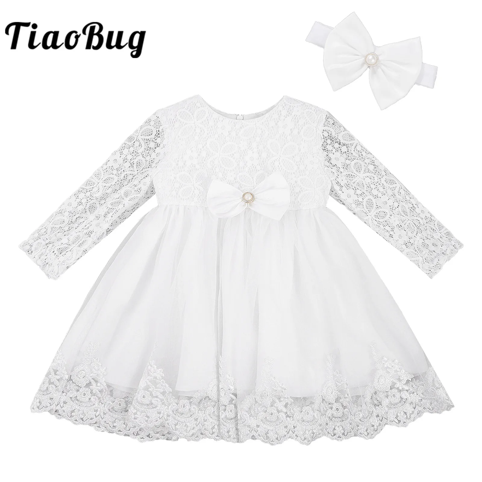

Baby Girls Dresses Lace Tulle Baptism Christening Gown Newborn 1 Year Birthday Dress Infants Flower Girl Dress Wedding Costume