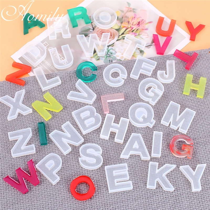 Aomily английская A-Z буква номер помадка силиконовая форма 3D Свеча инструмент для