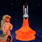 3D печать ракета креативный 16 цветов Космический Шаттл светильник льник USB Перезаряжаемый детская спальня домашний Декор лампа