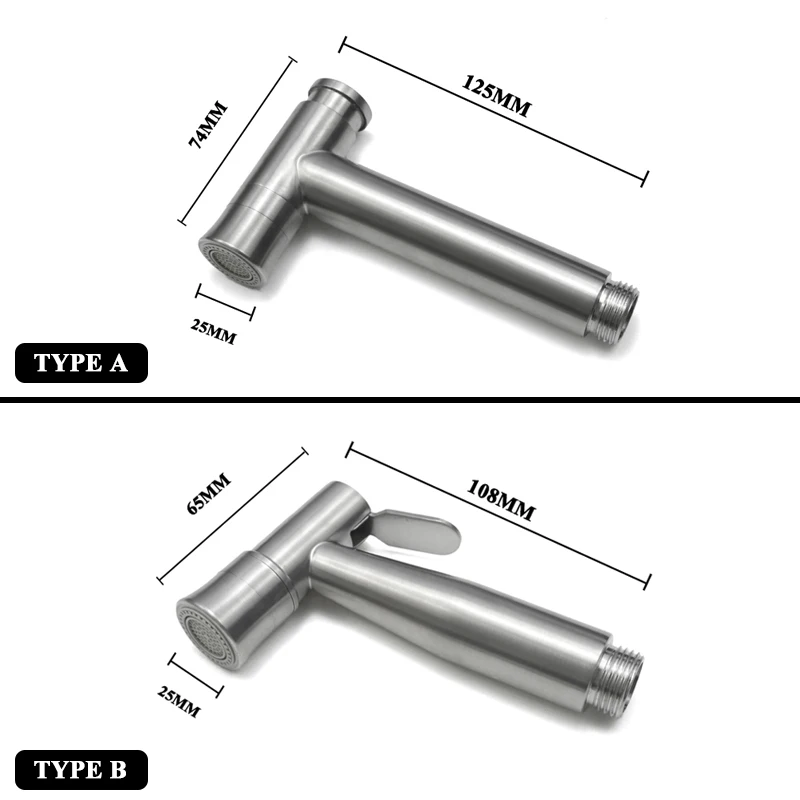 Набор для душа из нержавеющей стали с матовой ручкой смеситель биде двойным