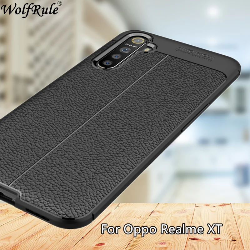 Wolfrule для чехлов Oppo Realme XT модный силиконовый Прочный Гибридный чехол в стиле личи