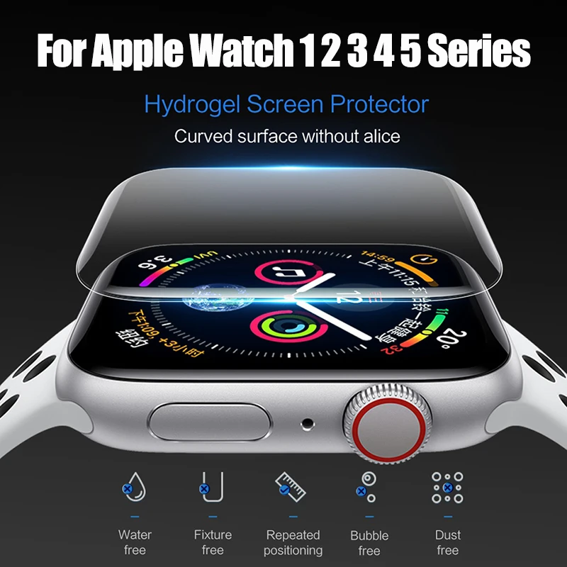 

Hydrogel Film For Apple Watch 1 2 3 4 5 Series Screen Protectors For Iwatch 38mm 40mm 42mm 44mm Protective Scratch Resistant 9H