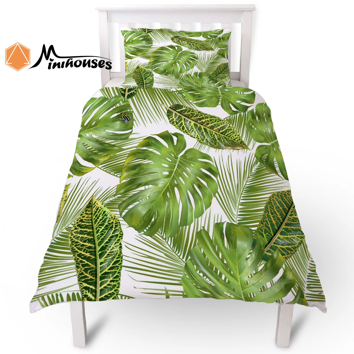 2 шт. завод Зеленый Джунгли с паттерном в форме листьев пододеяльник подушка