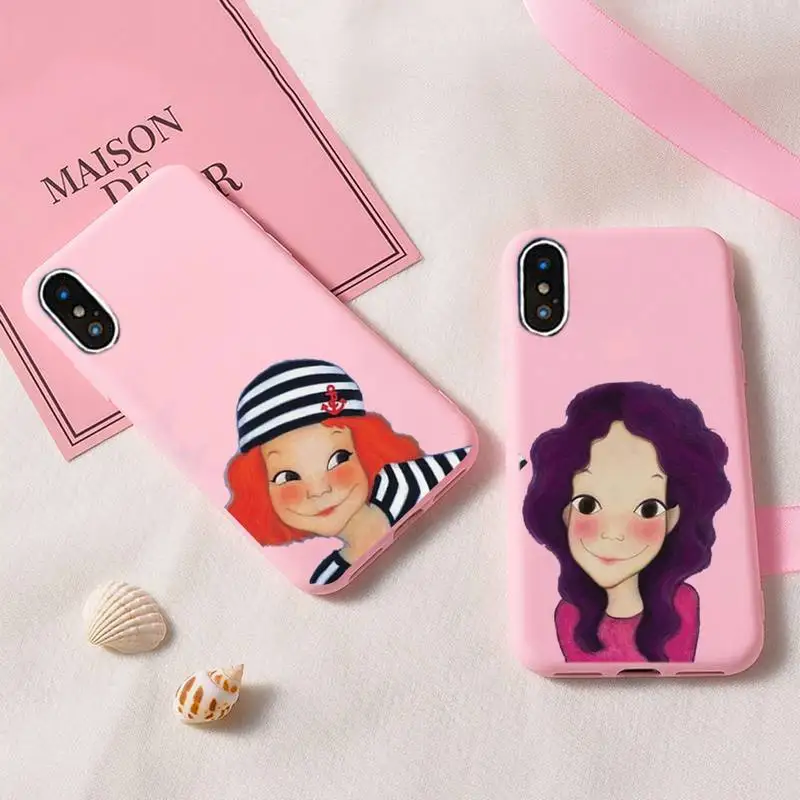 

Cartoon Girl Phone Case For IPhone 6 6s 7 8 Plus X Xs Xr Xsmax 11 12 Pro Promax 12mini Candy Pink Silicone Cover