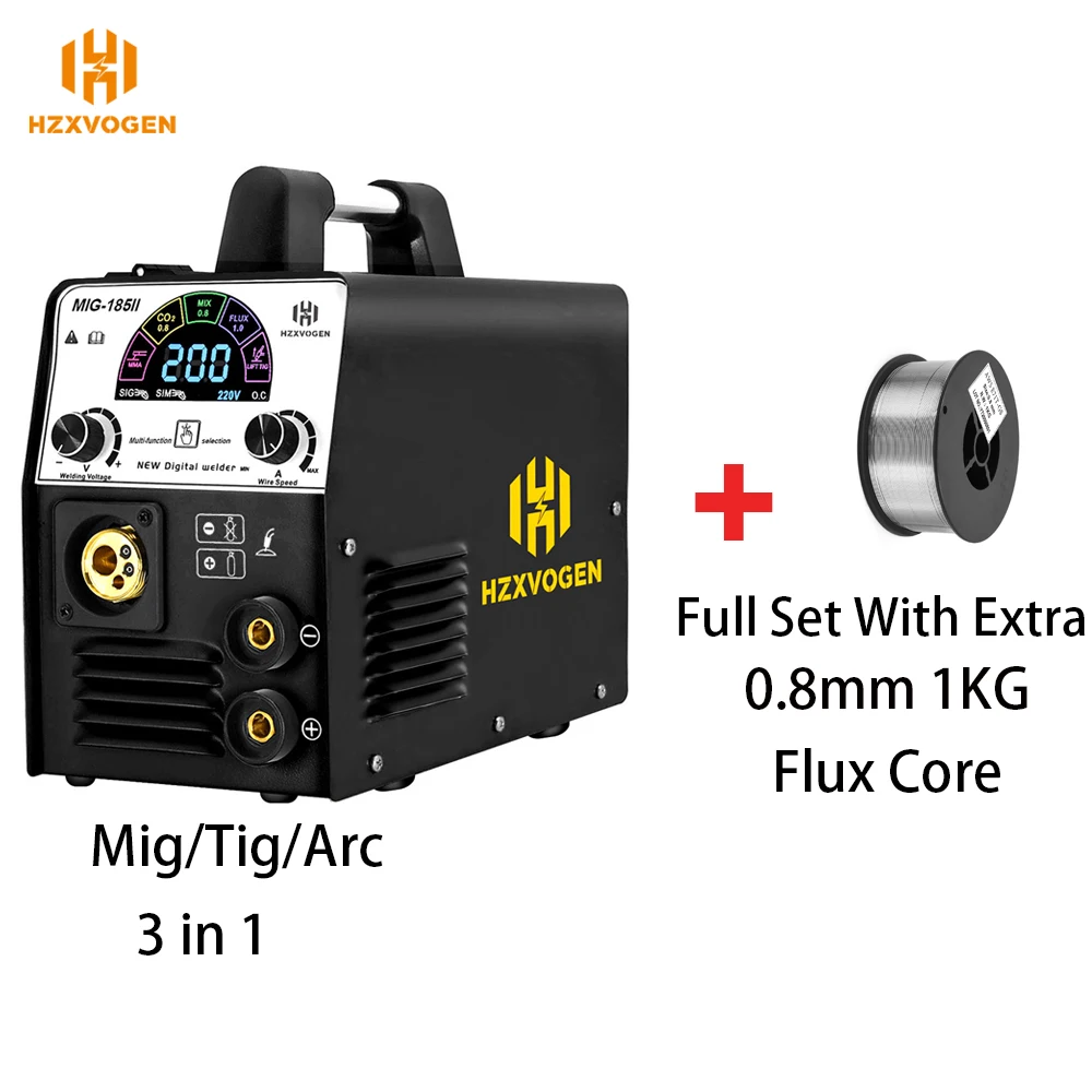 110 В/220 В HZXVOGEN MIG185-II Mig Weldr MIG TIG ARC/MMA 3 в 1 CO2 MIX Gas Gasless