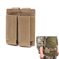 tactical pistol double magazine pouch molle clip military flashlight holder edc hunting waist belt bag airsoft ammo mag holster