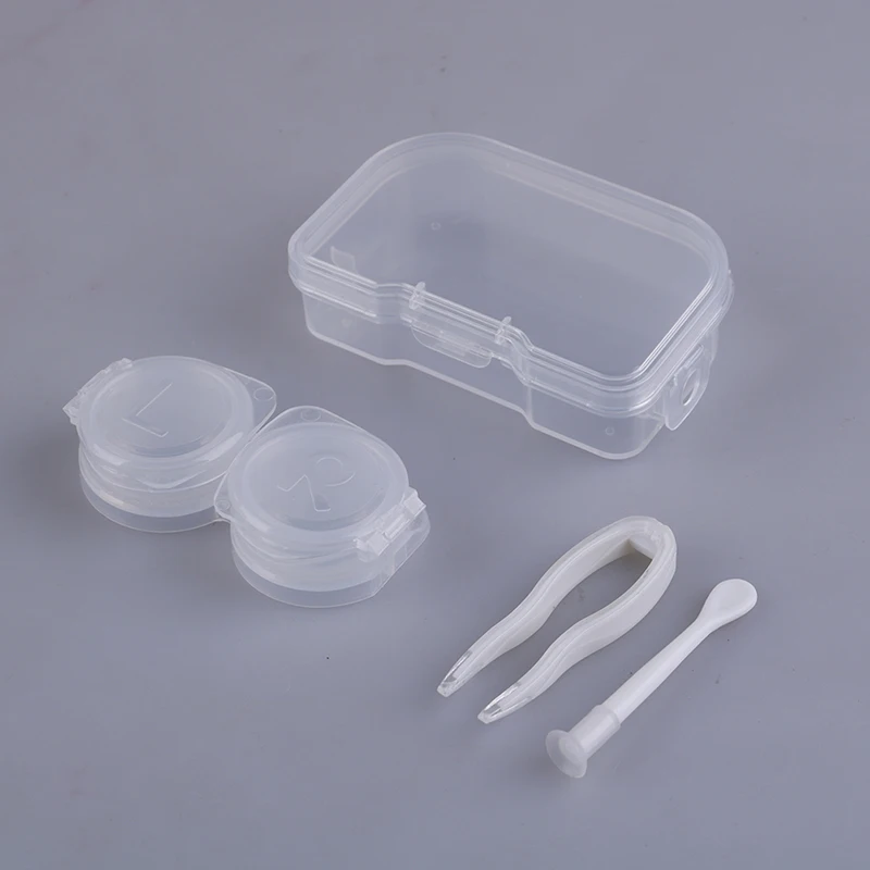 1 Set Plastic Invisible Glasses Box Holder Container Case Soak Storage Eyecare Kit Eye Care Party Cosplay Tool | Аксессуары для