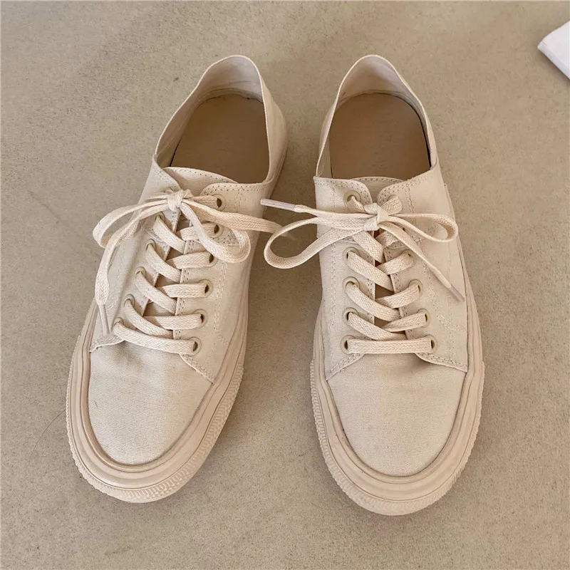 

Summer School Canvas Shoes Ladies Cute Lace Up Green Yellow Colorful Vulcanized Shoes Woman Casual Flat Harajuku Street Sneakers