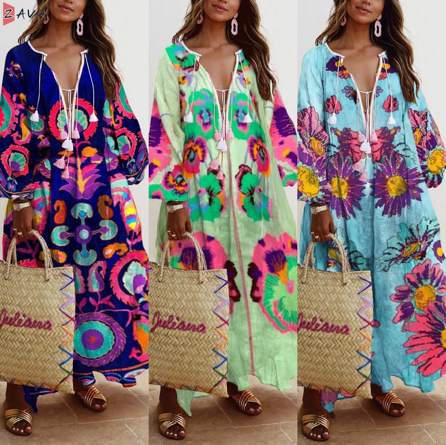 Женское винтажное платье с цветочным принтом длинное вечерние ное Повседневное