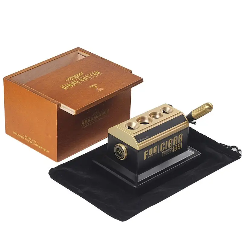 Роскошный резак для сигар металлические нержавеющие настольные ножницы 4