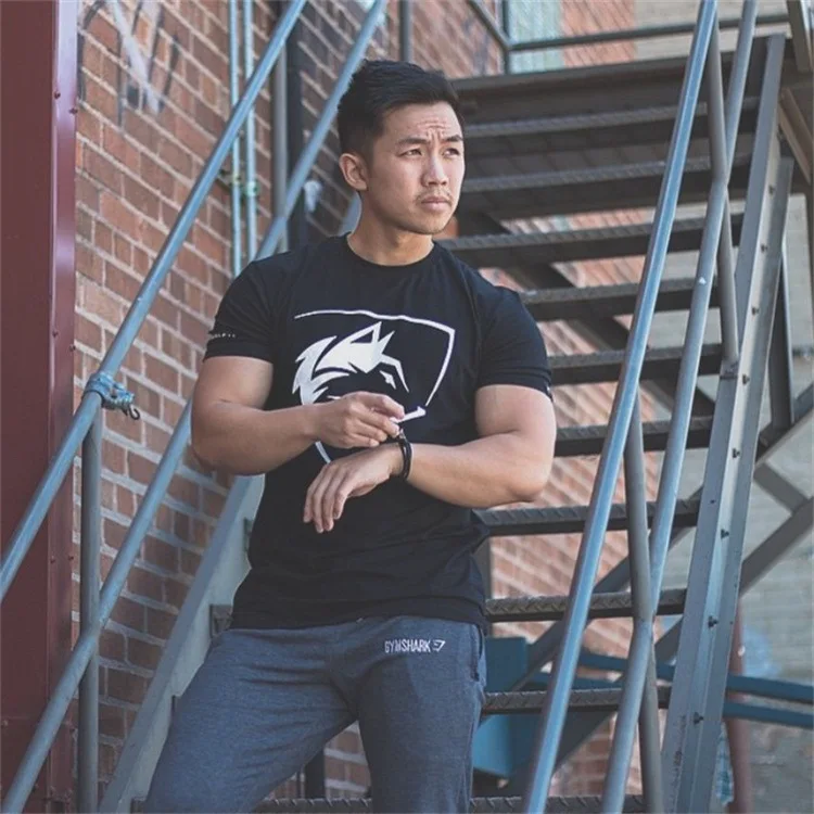 Мужская футболка Готическая рубашка тренировочная для фитнеса уличная мода