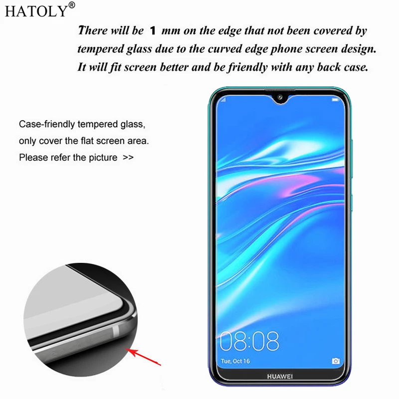 2 uds para Huawei Y5 2019 Glass Y5 Y6 Y7 Pro Y9 Prime 2019 Protector de pantalla de vidrio templado HD pel&iacute;cula protectora para Huawei Y6S Y9S-1