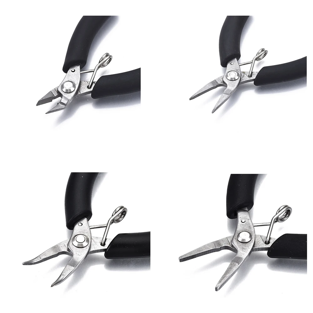 

1 шт. черный Нержавеющая сталь мини диагональные плоскогубцы для боковой резки флеш резец плоский щипцы для изготовления ювелирных изделий ручной инструмент