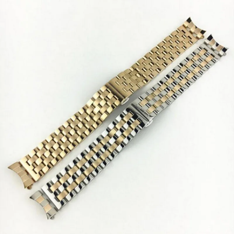 18-26mm Universal Solid Stainless Steel Flat Curved Ends Wrist Watch Band Strap Men Women Metal Bracelet Belt 18 20 22 22 24mm