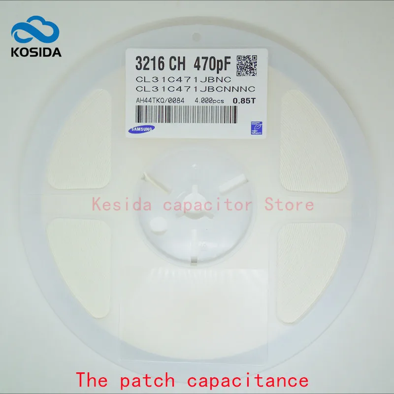 

4000 шт./лот 1206/3216 471J 470PF 50V 5% COG/NPO SMD керамический конденсатор CL31C471JBCNNNC Новый и оригинальный
